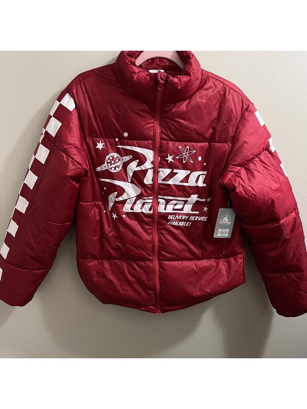 Red Disney Pizza Planet puffer jacket #streetwear #NWT #Disney